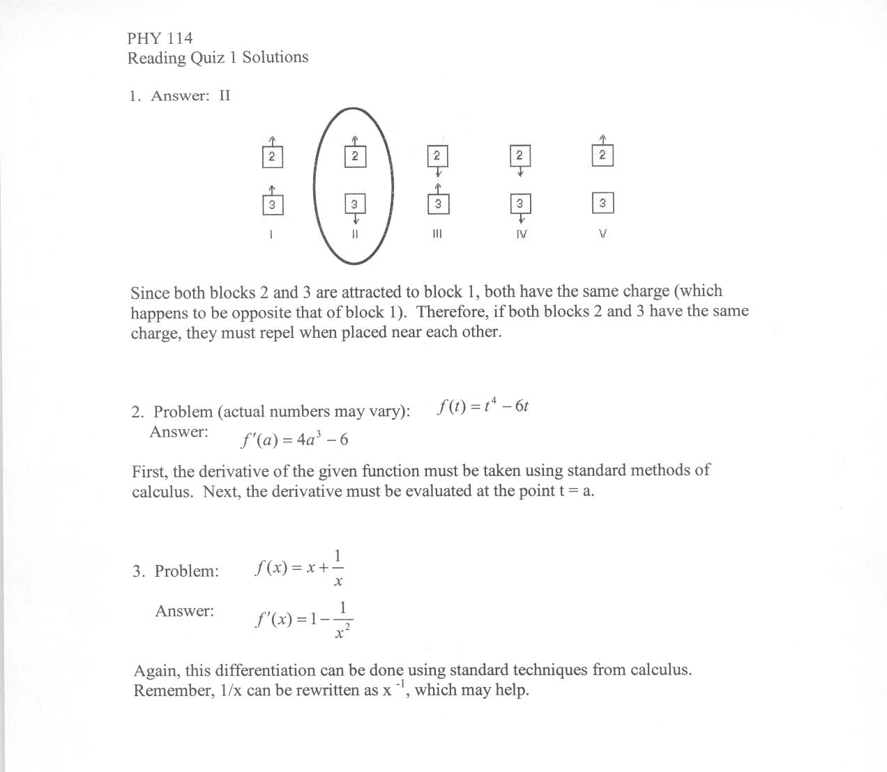 Scan of homework solution